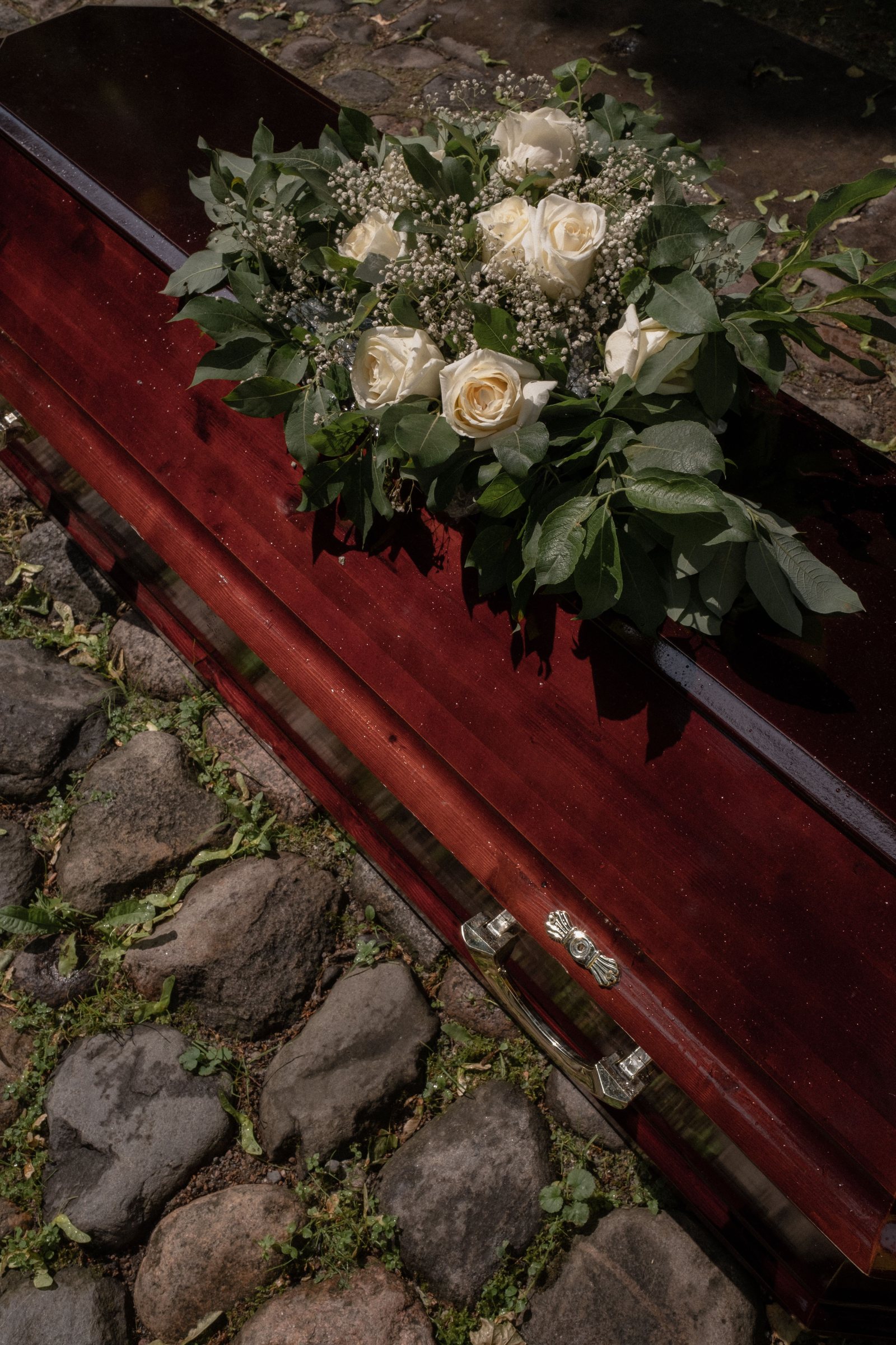 White rose funeral tribute